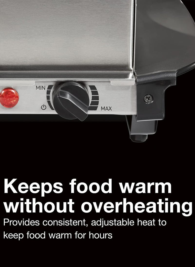 HEROCKX Electric Food Warmers  3 Section Buffet Warmer Adjustable Heat Easy Clean Stainless Steel Portable & Great for Parties Holiday & Events - Image 5